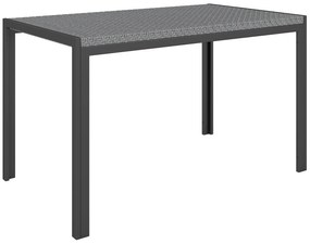 Outsunny Masă de Dining pentru Terasă 120cm, pentru 4 Persoane, Stil Dreptunghiular, Ideală pentru Exterior, Gri | Aosom Romania