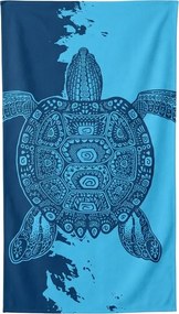 Prosop de plaja XXL cu uscare rapida OCEVA albastru 150 x 210 cm, 100% microfibra