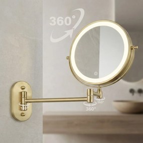 Oglindă LED Glow Brush Gold