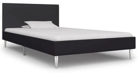 Cadru de pat, negru, 90 x 200 cm, material textil Negru, 90 x 200 cm