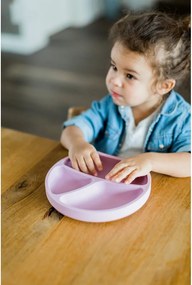 Farfurie pentru copii roz-deschis din silicon 19x20,5 cm – Kindsgut
