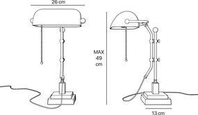 Lampa de birou din alama design clasic Banker
