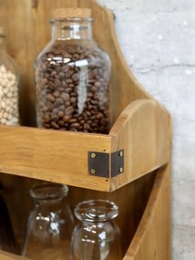 Etajera din lemn, cu 4 rafturi, aspect rustic