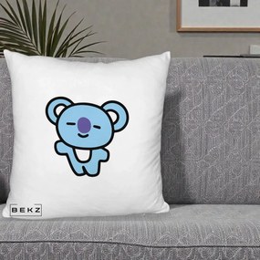 Perna Personalizata BT21 Koya Kawaii, 40x40 cm, Alb Pufos, Husa Detasabila, Perna Inclusa, BEKZ®