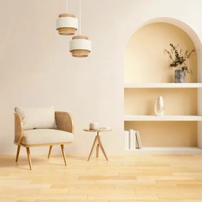 Lustră BOHO pe cablu, 2xE27/60W/230V, crem/jută