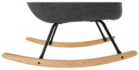 Fotoliu balansoar, material textil gri/lemn, HARPER