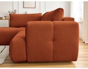 Colțar cărămiziu extensibil/cu spațiu de depozitare (cu colț pe partea stângă/în formă de ”L”) Fuji – Bobochic Paris