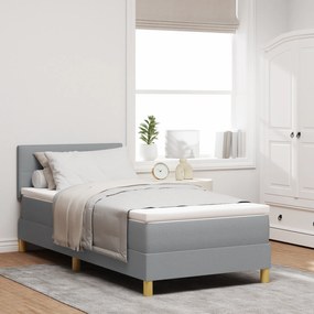 vidaXL Pat cu arcuri box cu saltea gri deschis 80x200 cm țesătură