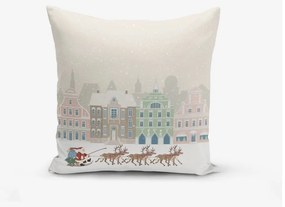 Set 4 fețe de pernă și un napron de masă cu model de Crăciun Minimalist Cushion Covers Holiday Season