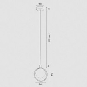 Pendul design modern Saturnia auriu