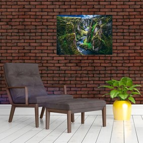 Tablou - Râu într-o vale stâncoasă (70x50 cm)