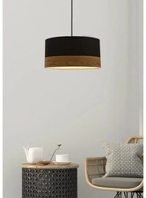 Lustră neagră cu abajur textil ø 30 cm Porto – Candellux Lighting