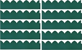 vidaXL Borduri de gazon, 10 buc., verde, 65x15 cm, PP