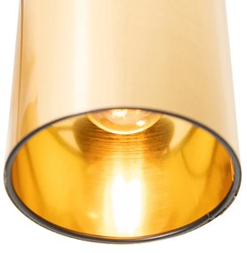 Plafoniera moderna neagra cu auriu 6 lumini - Lofty