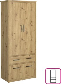Dulap 4D1S/40, stejar Artisan, AIRON