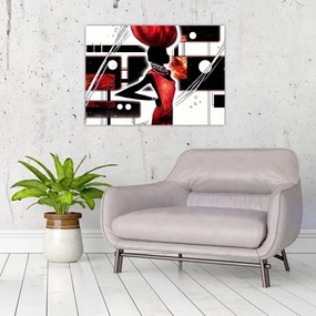 Tablou picuturii cu damă străveche (70x50 cm)