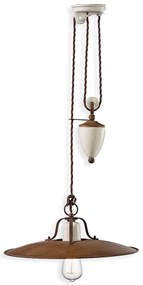 Lustra cu inaltime reglabila design retro realizata manual din ceramica si metal GRUNGE