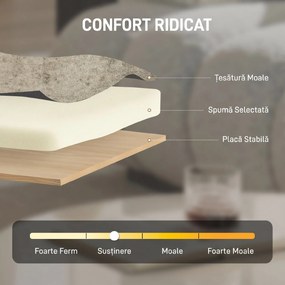 HOMCOM Fotoliu pentru dormitor tapițat în chenille, cu structură și picioare din lemn masiv, maro deschis | Aosom Romania