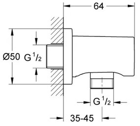 GROHE 27057GL0 - Cot de perete RAINSHOWER, finisaj auriu
