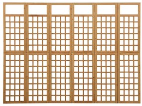 Separator camera cu 6 panouri, 242,5x180 cm, nuiele lemn brad Maro, 242, 5 x 180 cm