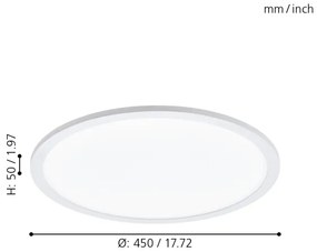 Eglo 98208 - Plafonieră LED SARSINA-A, 19,5W, 230V, dimabil + DO