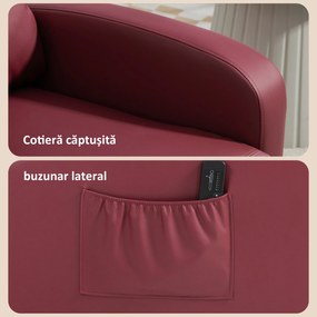 HOMCOM Fotoliu de Masaj cu 8 Moduri, 5 Intensități,  Suport pentru Picioare și Telecomandă, 68x88x98 cm, Roșu | Aosom Romania