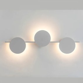 Aplica perete moderna alba cu trei cercuri Eris
