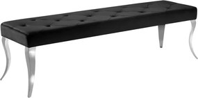 Banca eleganta Modern Barock 170cm, negru / argintiu