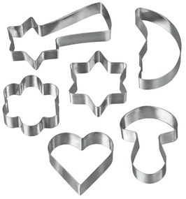 Set 6 forme din inox pentru tăiat aluat Metaltex Cookie Cutters