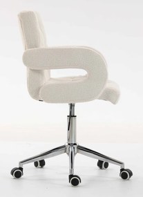 HR8404KW Scaun Crem Boucle cu Bază Aurie