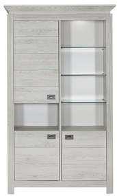 Vitrina Casablanca Loft Cu 3 Usi Gri Antic, 118 Cm