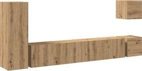 vidaXL Set dulap TV 5 piese montat pe perete Stejar artizanal