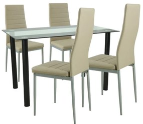 Set de masă Mezza 4+1 bej-gri