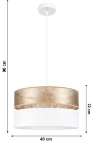 Lustră pe cablu LIMA 1xE27/60W/230V albă/aurie