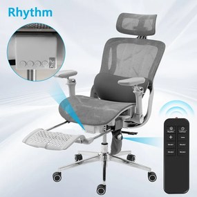 RHYTHM PRO Scaun ergonomic cu funcție Rhythm, sezut Translatie, cotiere 6D, Suport lombar ajustabil, Mesh, Gri