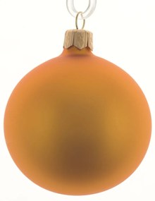 Set ornamente de Craciun din sticla MATTE GOLD 7 cm auriu, 6 buc