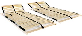 vidaXL Baze de pat cu șipci, 2 buc., 28 șipci, 7 zone, 80 x 200 cm