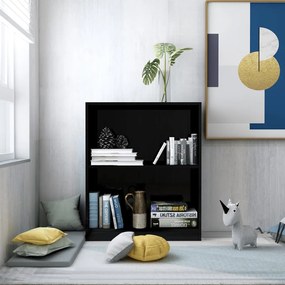 800862 vidaXL Bibliotecă, negru extralucios, 60x24x74,5 cm, lemn compozit