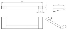 GEDY 572130 Glamour suport pentru prosoape 30 x8,2 cm, gri