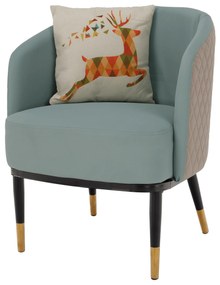 Fotoliu design, albastru/ bej, KALILA