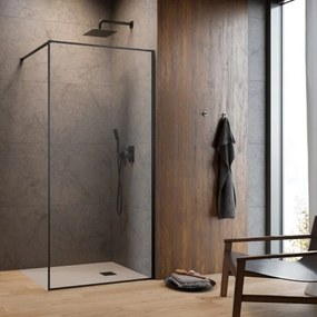 Paravan de dus tip Walk-in Radaway Modo F II GunMetal periat-transparent 140 cm sticla securizata 8 mm