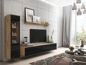 Mobilier living Selwyn I (wotan + Negru lucios ) (fără iluminat). 1054030