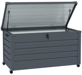 Outsunny Cutie de Depozitare pentru Exterior de 331 Litri cu Roți, Organizator Spațios din Oțel Galvanizat, pentru Terasă și Grădină | Aosom Romania