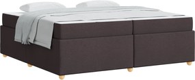vidaXL Cadru de pat cu saltea Maro închis 200 x 200 cm țesătură
