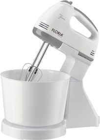 Mixer cu bol Floria ZLN7577 ALB, 7 viteze, Bol plastic 2 Litri, Putere 150W, ALB