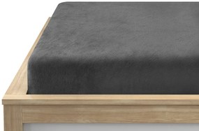 Lenjerie de pat flanel CHRISTMAS DEER AND GROUSE alb + cearsaf microplus SOFT 90x200 cm gri inchis