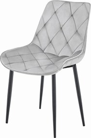 OFERTA Scaun de dining din catifea TOR, gri deschis Clasa II
