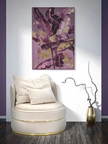 Tablou decorativ multicolor din lemn de Brad si panza, 80x3x120 cm, Dark Leaves Mauro Ferretti