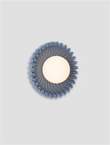Aplica decorativa ceramica blue gri, sticla alb, PETEL