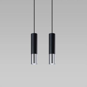 Lustră pe cablu LOOPEZ 2xGU10/40W/230V neagră/crom Sollux SL.0941